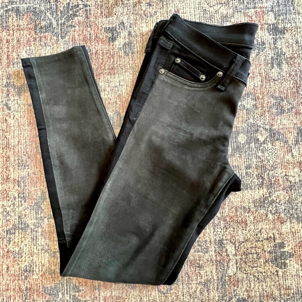 NWOT rag & bone Hyde in Coal Black Leather Jeans (size 27)
